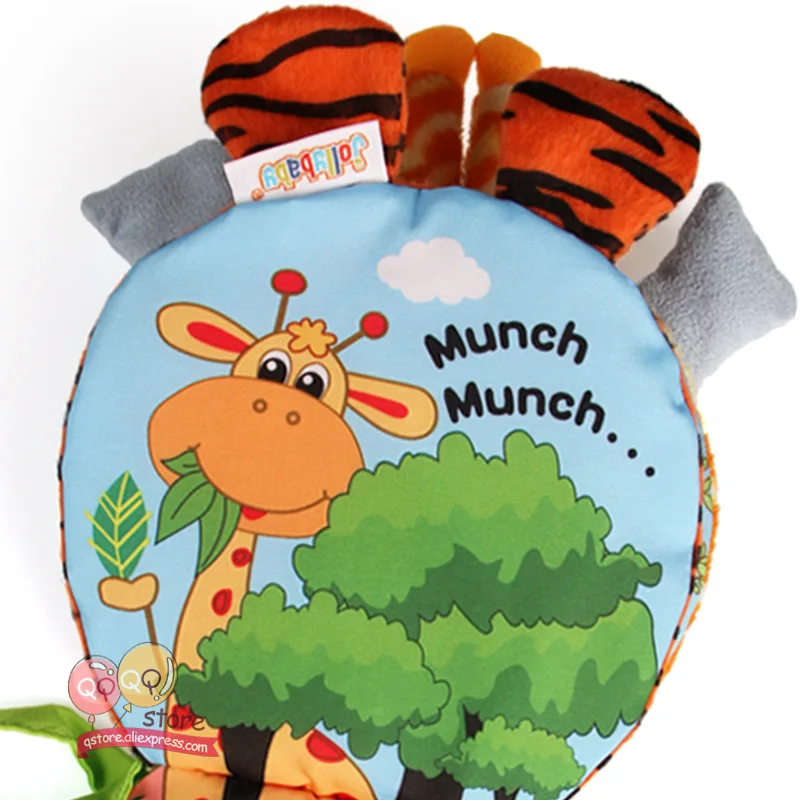 Детская книга Jollybaby из мягкой ткани My Jungle для игр с животными Обучающие Детские