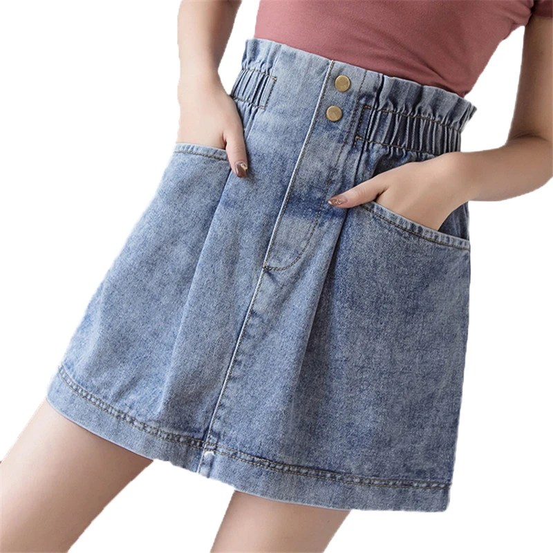 denim skirt elastic waistband