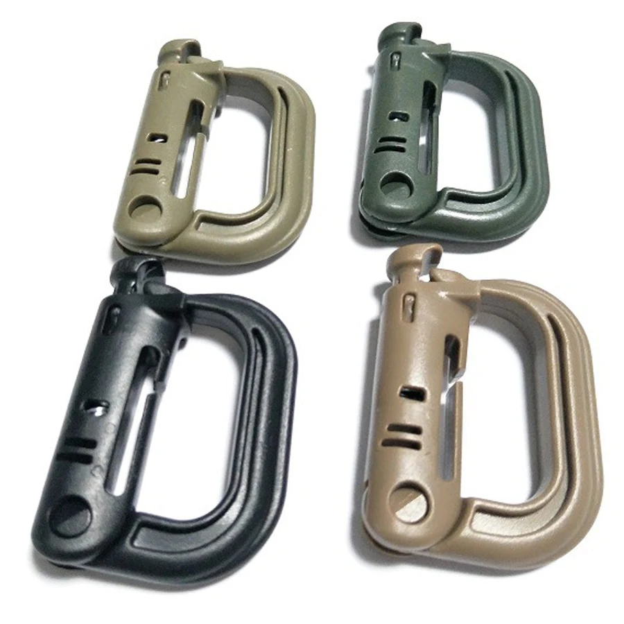 10pcs/lot Plastic Carabiner For Packages Dring Plastic Strong Tactical Carabinerkeychain