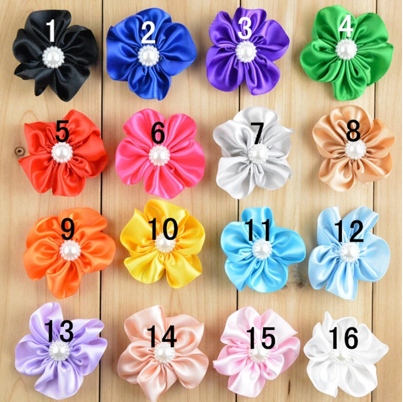 Атласная лента с лепестками и жемчугом 2 1 дюйма|satin ribbon flowers|ribbon flowersatin flowers |