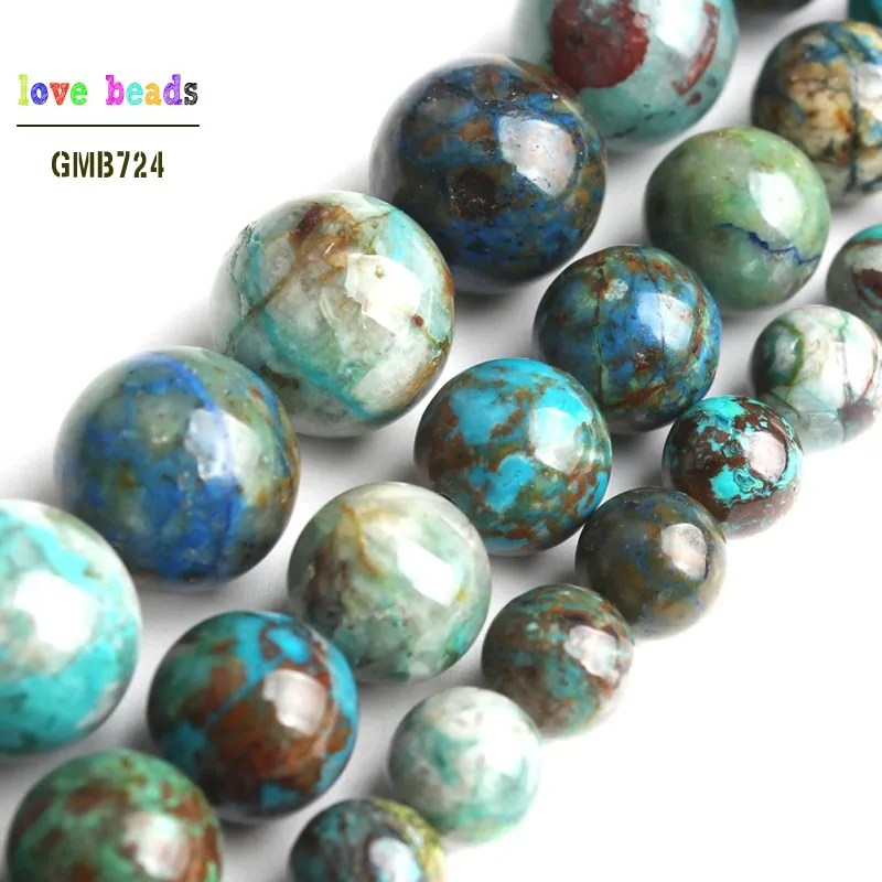 

AAA Natural Stone Azurite Lapis Lazuli Malachite Round Loose Beads for DIY Bracelet Necklace Jewelry Making 15" Strand 6/8/10mm