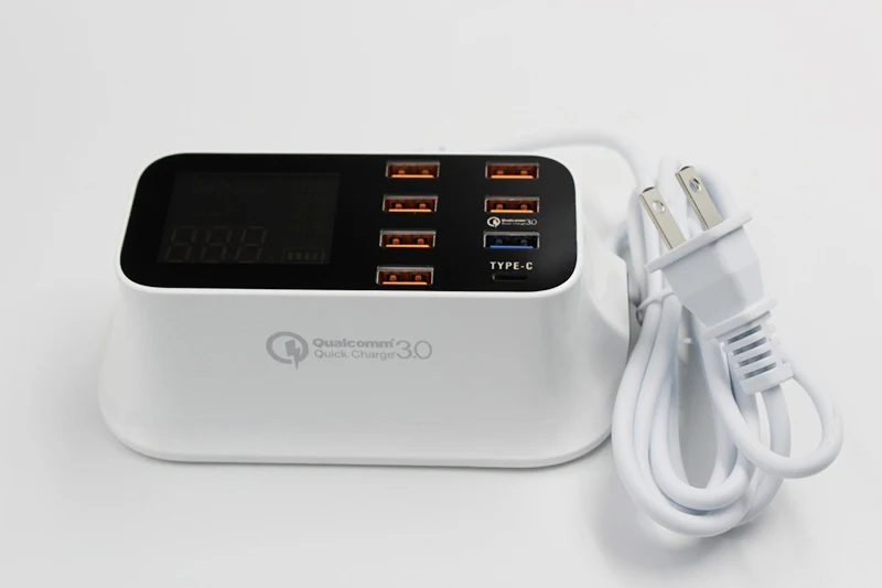 Thbelieve USB Type C Charger EU US UK Mobile Phone Multiple USB Chargeing 6 USB Chargers QC 3.0 Fast Charge With USBC Desktop (8)