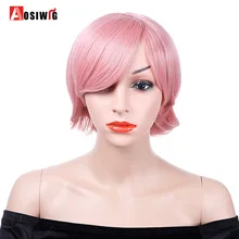 AOSI парик короткий прямой Pixie милые волосы черный розовый 9 цветов костюмы термостойкие синтетические Косплей Хэллоуин парики для женщин