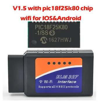 

OBD2 Elm327 V1.5 Wifi/bluetooth Adaptor Scanner Auto Car Diagnostic for Android/ IOS Automotive Scaner better than elm327 v2.1