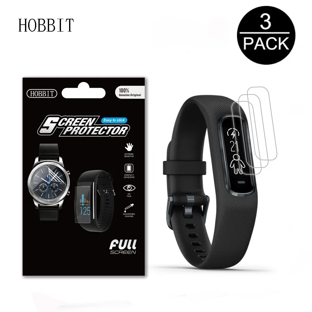 

3Pack Smartwatch FilmFor Garmin Vivosmart 4 Full Screen Coverage Screen Protector Smart Wirstband Clear Shield Soft TPU Film