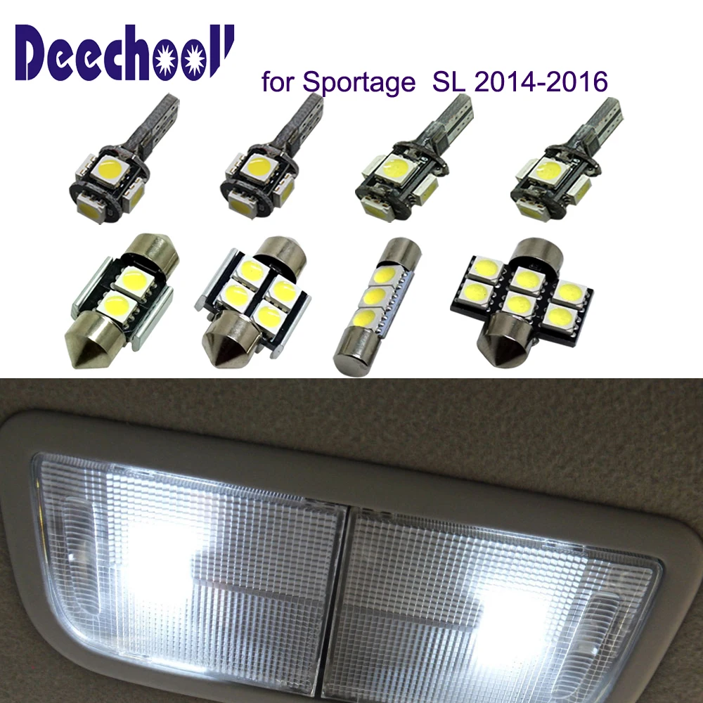 deechoolll 12pcs Car LED Bulb for Kia Sportage 14 16, Canbus Auto