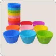 12 шт./лот, платиновая многоразовая Нетоксичная круглая форма для выпечки, форма для кексов/маффинов/пиццы/хлеба/льда/печенья