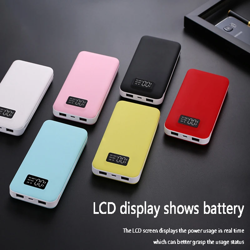 Power bank ультра тонкий 20000mAh мобильный источник питания цифровой ЖК дисплей