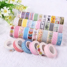 5 шт. милые красочные 1,5 см* 10 м DIY мультфильм бумага клейкая наклейка декоративные из рисовой бумаги ленты дневник фото Декор S