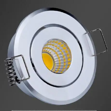 

recessed COB Dimmable Spot light 3W 110V/220V mini LED light downlight Satin nickel miniature indoor outdoor ceiling spot