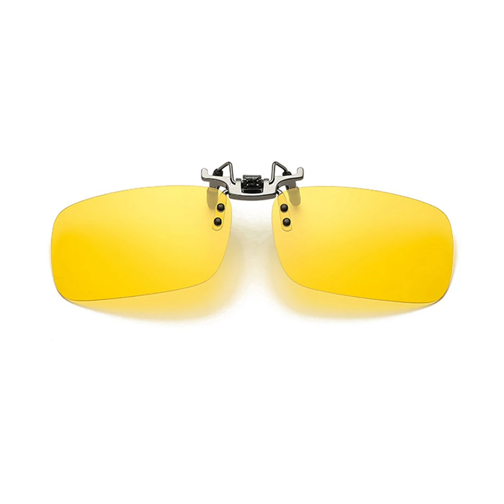 Fashion Men Clip on Polarized Night Fishing Driving Cycling Prescription Glasses with Yellow Polarizing Women Sunglasses - Цвет: C-Night Vision Lens