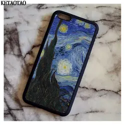 KETAOTAO Винсент Ван Гог Notte Stellata телефон чехлы для iPhone 4s 5C 5S 6S 7 8 Plus X для samsung Чехол Мягкий ТПУ Резиновая силиконовые