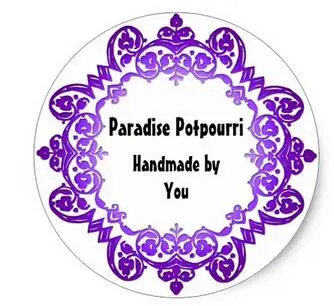 1 5inch floral art soap or canning labels purple classic round