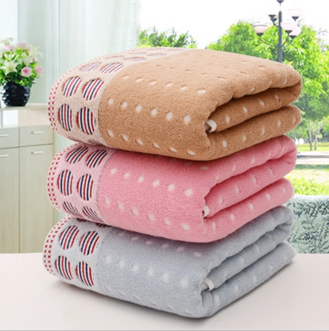 100% Cotton Terry Patterned Bath Towels For Adults 70x140cm Quick Dry