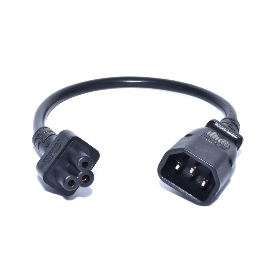IEC 320 C14 Male Plug to C5 Female Adapter Cable IEC 3 Pin Male to C5 Micky.PDU PSU Power Converter Cord ,30CM