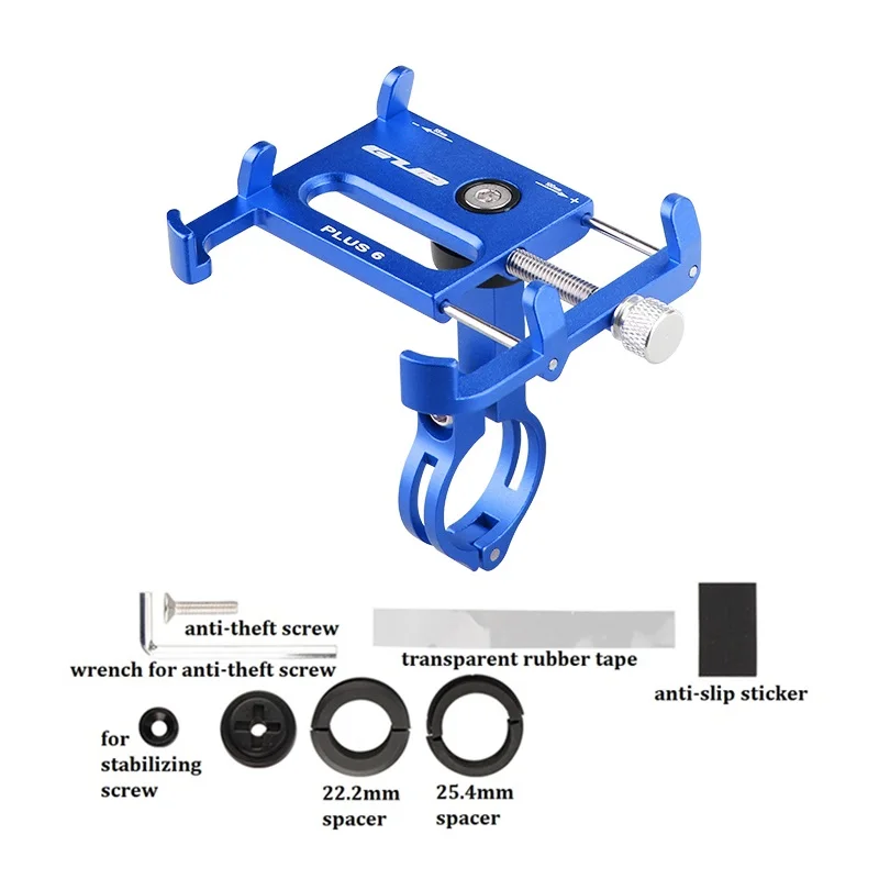 GUB Plus 6 мотоциклетный велосипедный держатель для сотового телефона алюминиевый Универсальный Регулируемый держатель для телефона держатель для смартфона руль велосипеда - Цвет: Blue