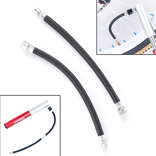 2PCS Bicycle Pump Extension Hose Inflator Tube Pipe Cord Cycling Pumping Service Parts Longer Use150Psi Schrader A/V Valve | Спорт и