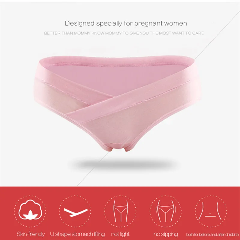ZeeChi Maternity panties cotton pregnant briefs U shaped support low