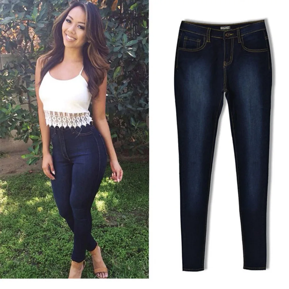 JAYCOSIN джинсовые обтягивающие женские Джинсы Стрейчевые узкие брюки узкие длинные брюки рваные джинсы с высокой талией полный предмет хлопок материал