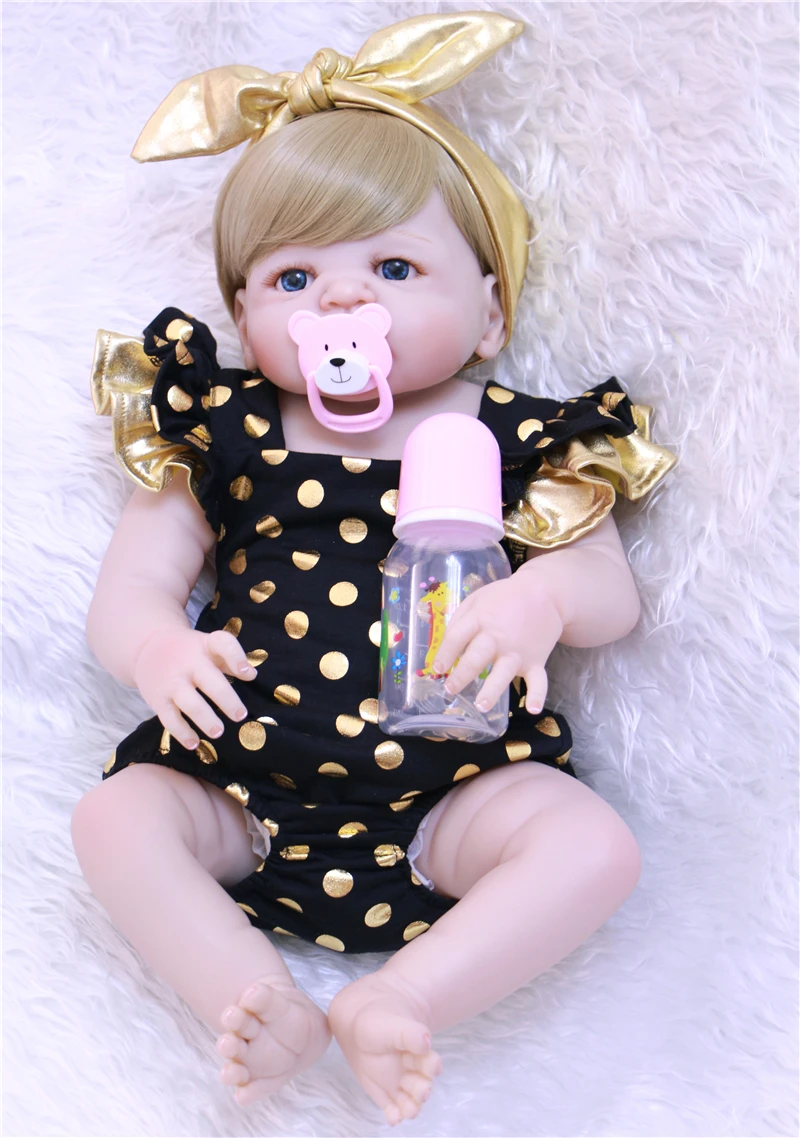 Блондинка волосы девушка bebes reborn 22 &quotNPK полный силикон Детские куклы для детей