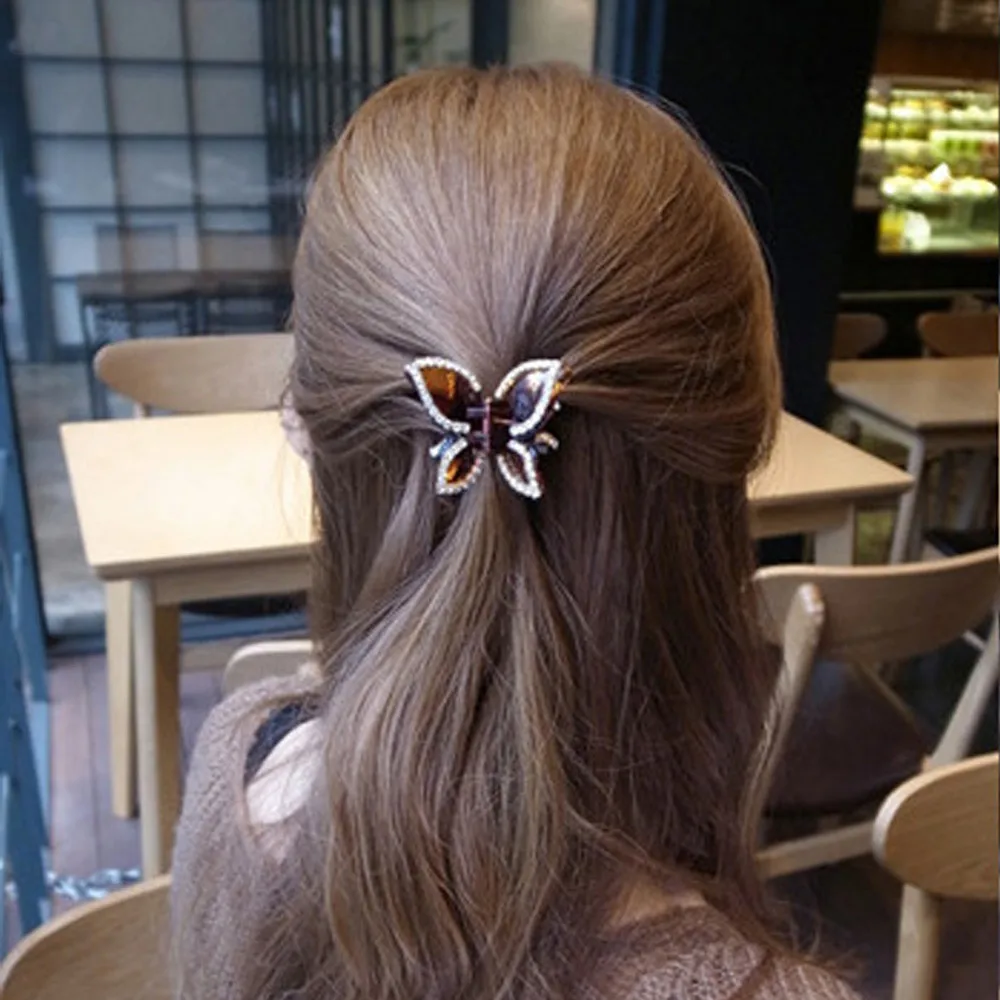 

1 PC Hairpin Fashion Women Metal Diamond Butterfly claw clip hair accessories Headpiece Hairpin Hair Clips Pins Accesorios Para