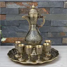 Высокое качество Европейский бронзовый цвет металла винный набор Графин бармен набор самогон дистиллятор с подарочной коробке JJ096