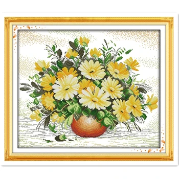 

Daisy 3 11CT 14CT Printed On Canvas Needlework Home Decor Chinese Counted Cross Stitch Pattern DMC Cross Stitch Fabric Painting