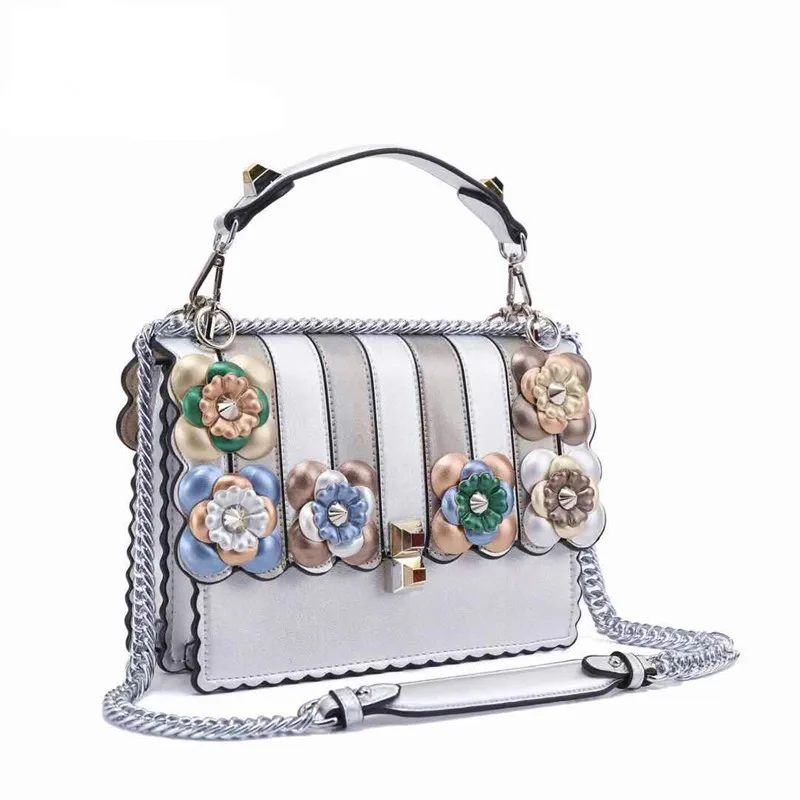 

2019 Latest Most Explosive Autumn and Winter Catwalk Show Colorful Flower Wavy Designer Handbag Super Luxury Brand Shoulder Bags