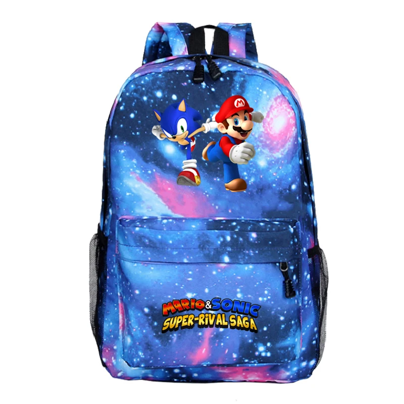 Sonic рюкзак Марио для студентов, сумки для мальчиков и девочек, модный школьный рюкзак с новым рисунком для подростков, повседневный рюкзак для мужчин и женщин, рюкзак для путешествий