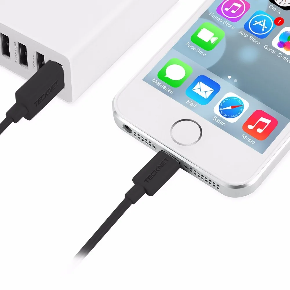 [Para MFi iPhone Cable iOS 10] TECKNET Cable USB para Cable de Lightning a USB 2.1A rápido Cable de cargador USB para iPhone 7 6 6 s iPad (10 cm)