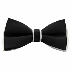 Новые черные с белой подошвой двухслойный Сращивание Формальное сплошной Цвет галстук-бабочка для Для мужчин