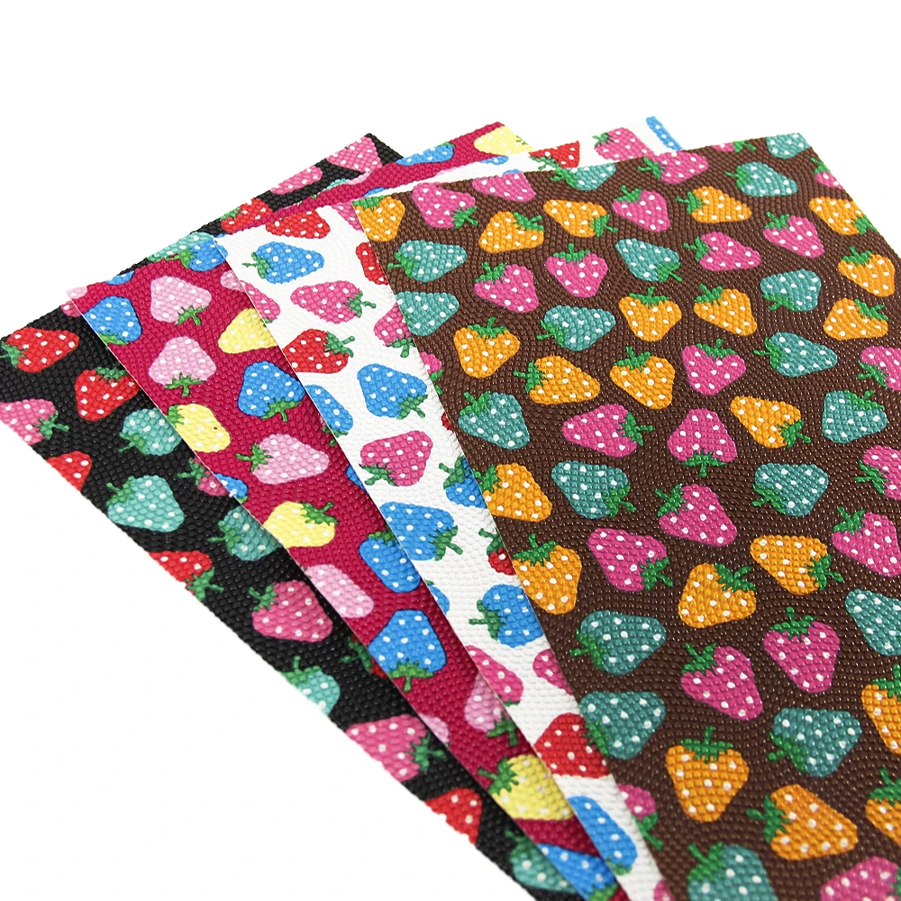 

david angie 20*34cm PVC Strawberry Synthetic Leather Artificial Leather 1Pc,Sewing Fabric For DIY Handmade Decoration,1Y54897
