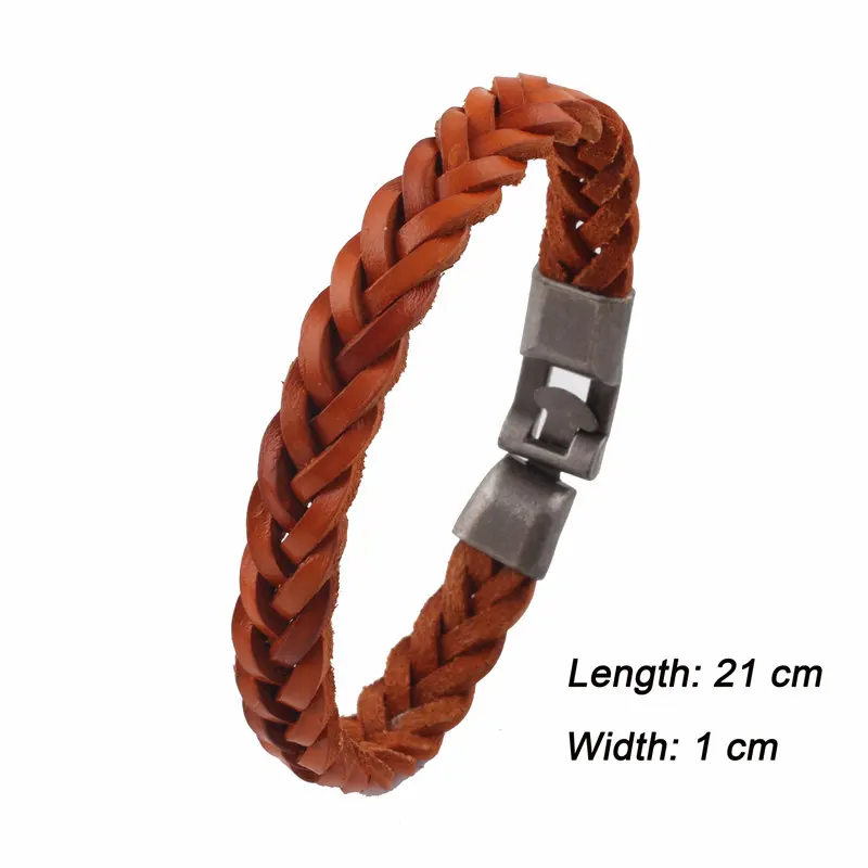 Мужской/женский плетеный браслет из пу кожи черный/коричневый|bracelets for|charm