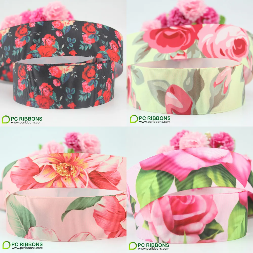 Floral printed grosgrain ribbon wedding decoration clothes garment 10 yards | Дом и сад