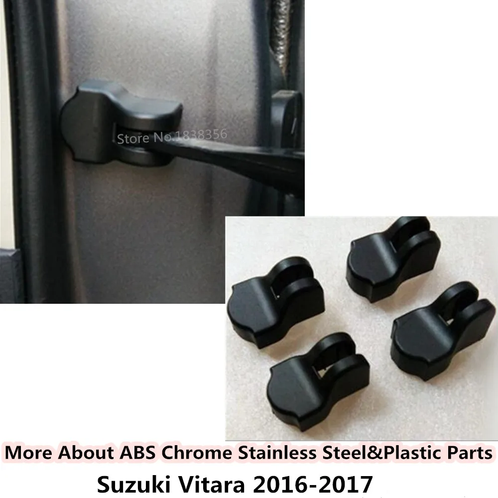 

For Suzuki Vitara 2016 2017 2018 2019 4pcs Car body styling anti rust water proof Door lock key Plastic buckle Limit device trim