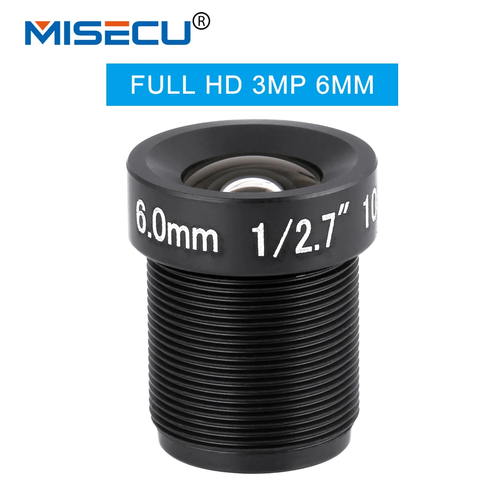 

MISECU CCTV Lens 3MP 62degree 6mm 1/2.7'' IR For HD Full HD CCTV Camera IP Camera M12*0.5 MTV Mount