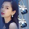 Nueva venta de pendientes de flores de cerezo de cristal de moda exagerados de gran tendencia para mujer, pendientes de declaración de joyería de boda, Brincos 2017 ► Foto 1/2