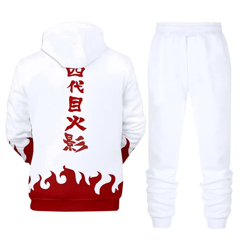 

Naruto 3D Digital Print Pullover Hoodie Hooded Sweatshirt & Sweatpants 2 Piece Set Fall Tracksuit Men Casual Sportwear male suit
