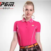 PGM новые женские футболки поло для гольфа с коротким рукавом летние шорты для гольфа из полиэстера для женщин быстросохнущая одежда для поло