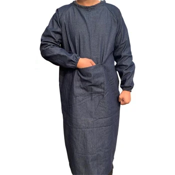 

Household Cleaning Long Sleeve Denim Apron Coffee Shop Work Chef Aprons Chef Bib Restaurant Aprons Kitchen Cooking Apron