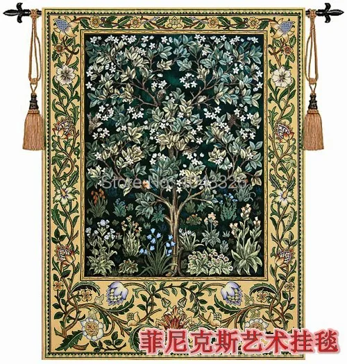 

William Morris - Tree of life Green Belgium 89*68cm home textile decoration tapestry wall hanging PT-35