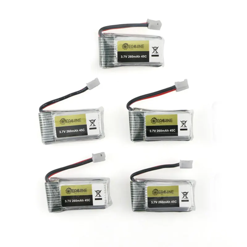 5 шт. USB коннектор для зарядки аккумуляторов E010 E010C E011 E013 3 7 в 260 мАч 45C|3.7v 260mah|lipo battery