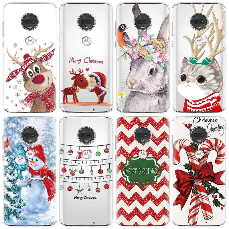 

Phone Case For Motorola Moto One G7 Power G5 G5S G4 Z Z2 Z3 E5 E4 Plus Play EU Go Christmas Case Coque Silicone For Moto G7 Plus