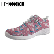 HYCOOL спортивная обувь для плавания; милые женские пляжные туфли на плоской подошве с принтом стоматолога; удобная летняя женская обувь на плоской подошве