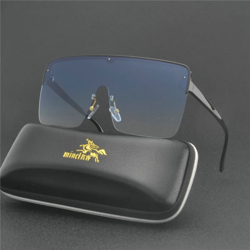 MINCL новые летние Для мужчин очки большие солнцезащитные очки для отдыха очки для защиты от ветра с плоским верхом Квадратные Солнцезащитные очки UV400 с коробкой NX - Цвет линз: blue
