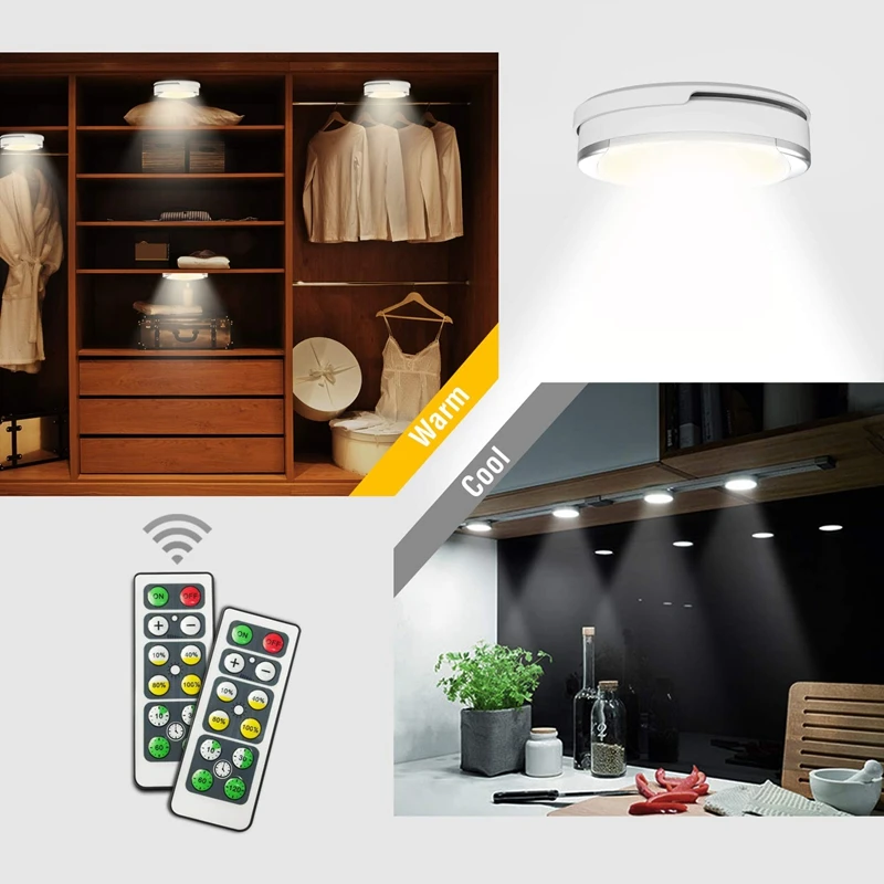 Led Puck Light, Led Lights Battery Operated With Remote Control, Wireless Soft Lighting, Under Cabinet Lighting For Kitchen, T