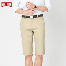 Волк зоны летние шорты Для мужчин Модная Мужская, в деловом, повседневном стиле Короткие штаны Slim Fit хлопок дышащая мужская брендовая одежда