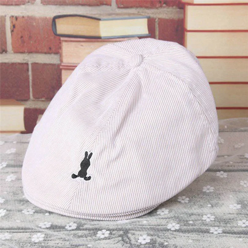 

The new Kids Baby Boy Girl Cotton Stripe Beret Cap Newsboy Casquette Baseball Hat fashion cute design #4A05