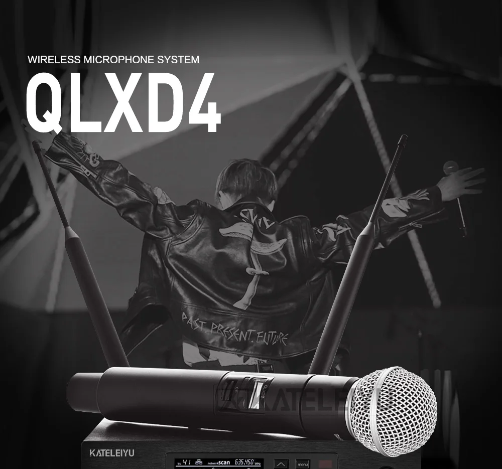 Профессиональный Сценический микрофон QLXD4 ручной системы профессиональный беспроводной УВЧ караоке микрофон певица DJ