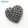 10*10mm Brass Cubic Zirconia Heart Charms Connectors, Heart, Mixed Color, Hole: 1mm, Model:VS225 ► Photo 2/5